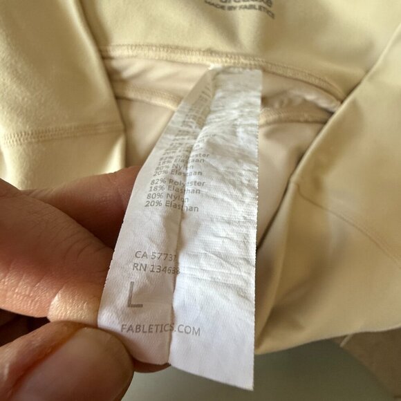 Women's L Fabletics Oasis PureLuxe High-Waisted Legging in Cream Puff - Picture 6 of 6